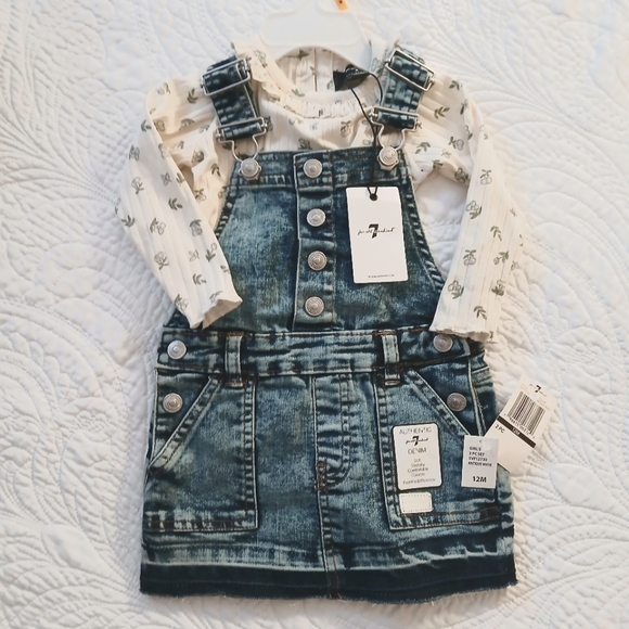 7 FOR ALL MANKIND ADORABLE DENIM TODDLER 2 PIECE SET - Picture 1 of 7